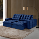 Ver imagem 1 de Sofá 180 Galliano Retrátil Reclinável Conforto Sofisticação:azul