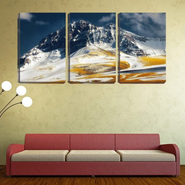 Quadro canvas 68x126 montanha rochosa manchas verdes - 2