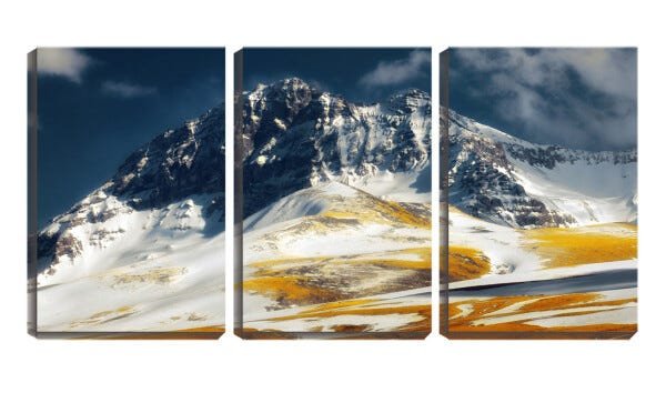 Quadro canvas 68x126 montanha rochosa manchas verdes - 1