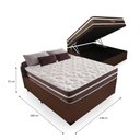 Ver imagem 2 de Cama Box Baú Casal 138 Tecido Sintético Marrom com Colchão Little Angel - Bello Box - Mola Superlast