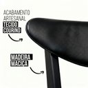 Ver imagem 3 de Kit 2 Cadeiras Madeira Maciça Floripa Estofada Premium Ergonomica Confortável Preta Courino Preto