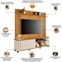 Ver imagem 4 de Estante Painel para TV 70 pol com Rodízios Linus B01 Cinamomo Off White - Lyam Decor