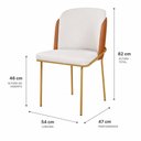 Ver imagem 2 de Kit 2 Cadeira de Jantar Estofada Ergonômica D28 Aço Carbono Aurora - Dourado | Caramelo | Palha