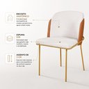 Ver imagem 5 de Kit 2 Cadeira de Jantar Estofada Ergonômica D28 Aço Carbono Aurora - Dourado | Caramelo | Palha