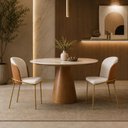 Ver imagem 3 de Kit 2 Cadeira de Jantar Estofada Ergonômica D28 Aço Carbono Aurora - Dourado | Caramelo | Palha