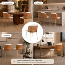 Ver imagem 6 de Kit 2 Cadeira de Jantar Estofada Ergonômica D28 Aço Carbono Aurora - Dourado | Caramelo | Palha