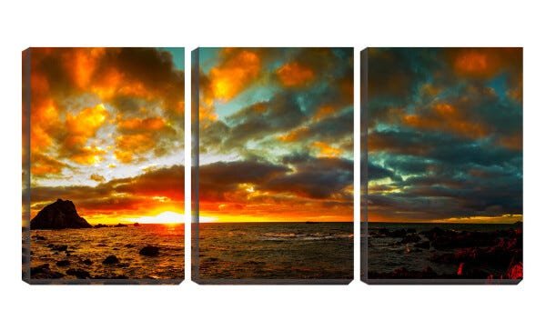 Quadro canvas 68x126 céu colorido sobre o mar - 1