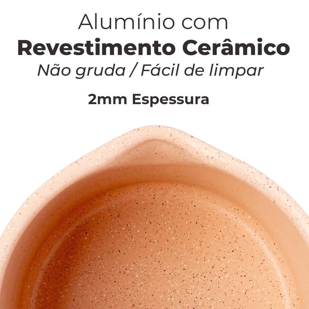 Leiteira de Indução Revestimento Antiaderente Cerâmica Bege 1,7l - Lyor - 2