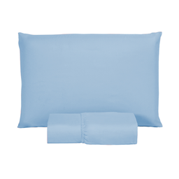 Jogo de Cama de Solteiro 2 Pç Lençol + Fronha Premium Micro Percal 400 Fios Liso Azul Piscina - 3