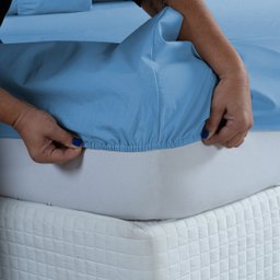 Jogo de Cama de Solteiro 2 Pç Lençol + Fronha Premium Micro Percal 400 Fios Liso Azul Piscina - 2