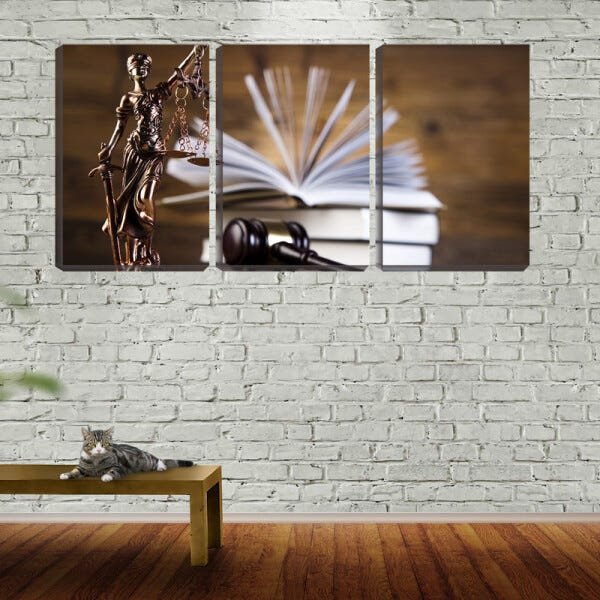 Quadro canvas 68x126 deusa da justiça livro aberto - 2