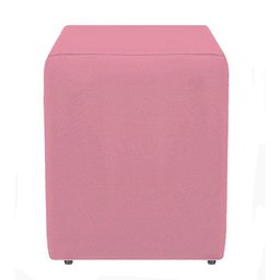 Puf Puff Banqueta Cubo Quadrado Decorativo Suede Rosê - 1