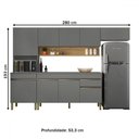 Ver imagem 4 de Cozinha Completa Line 9 Portas 1 Gaveta Gris/freijo - Kits Paraná