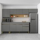 Ver imagem 1 de Cozinha Completa Line 9 Portas 1 Gaveta Gris/freijo - Kits Paraná