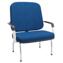 Ver imagem 2 de Kit Cadeira de Escritório Giratória e 2 Cadeiras Fixas Cromada Magno P03 Crepe Azul - Lyam Decor
