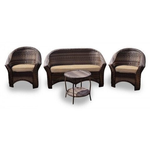 Conjunto Bali - 1 Sofá 2 L + 2 Poltronas + 1 Mesa Centro - Duna Deserto