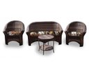 Ver imagem 1 de Conjunto Bali - 1 Sofá 2 L + 2 Poltronas + 1 Mesa Centro - Rivieira Marron