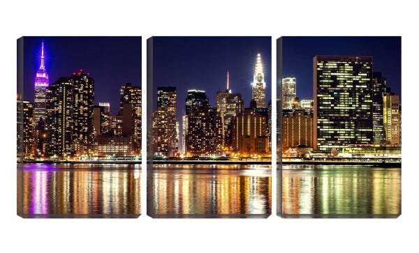 Quadro canvas 68x126 torres e prédios iluminados - 1