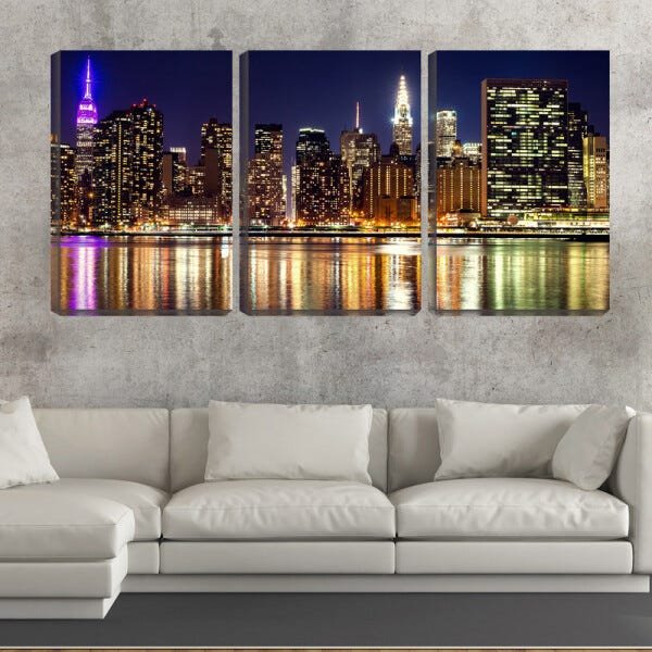 Quadro canvas 68x126 torres e prédios iluminados - 2