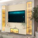 Ver imagem 1 de Estante para TV e Home Theater até 65 Polegadas com LED com Vidro Reflecta 100% MDF 226,4CMX217,6cm Luminare Yescasa