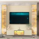 Ver imagem 5 de Estante para TV e Home Theater até 65 Polegadas com LED com Vidro Reflecta 100% MDF 226,4CMX217,6cm Luminare Yescasa