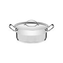 Ver imagem 1 de Caçarola Tramontina Professional Rasa em Aço Inox Fundo Triplo com Tampa Plana 20 Cm 2,9 L