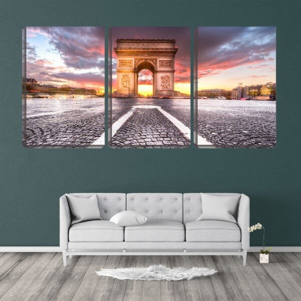 Quadro canvas 68x126 arco do triunfo chão de pedra - 2