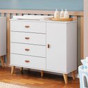 Ver imagem 2 de Cômoda Infantil Retrô Duda Branco Acetinado Bétula - Carolina