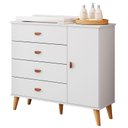 Ver imagem 1 de Cômoda Infantil Retrô Duda Branco Acetinado Bétula - Carolina