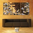 Ver imagem 2 de Quadro canvas 68x126 abelhas no favo de mel