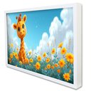 Ver imagem 1 de Quadro Decorativo Baby Girafinha em Moldura Caixa Tacolado Moldura Trad 1cm Branca com Vidro 20 X 30