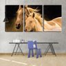 Quadro canvas 68x126 dois cavalos fundo preto - 2