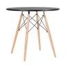 KIT - Mesa redonda Eames 80 cm preto + 4 cadeiras Eiffel DSW Cinza claro - 2