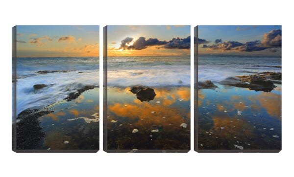 Quadro canvas 68x126 sol entre nuvens no mar - 1