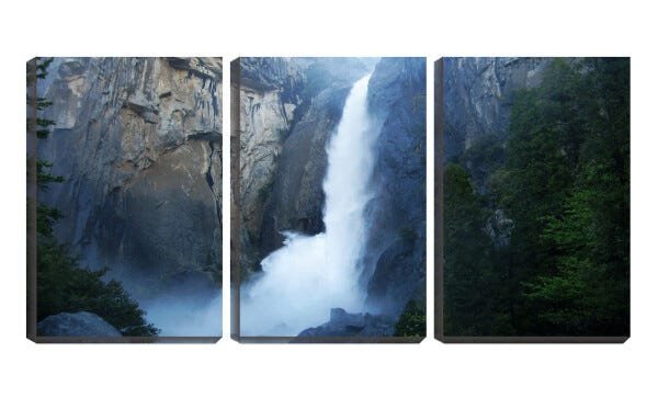 Quadro canvas 68x126 grande cachoeira entre pedras - 1