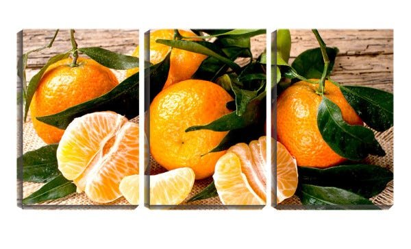 Quadro canvas 68x126 gomos amarelos de tangerinas - 1