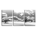 Ver imagem 1 de Quadro canvas 68x126 três árvores no campo pb
