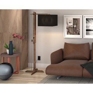 Luminária De Chão Articulável Abajur Flexível Quarto/sala/ha:Preto