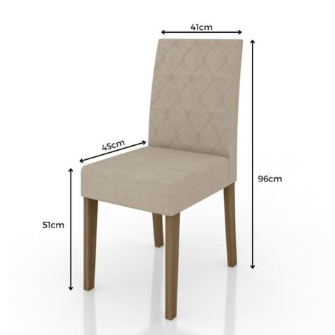 Sala de Jantar Liz 160x90 com Vidro 6l Cadeiras Jade Poliman Móveis