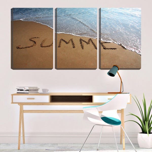 Quadro canvas 68x126 água do mar sobre rabiscos - 2