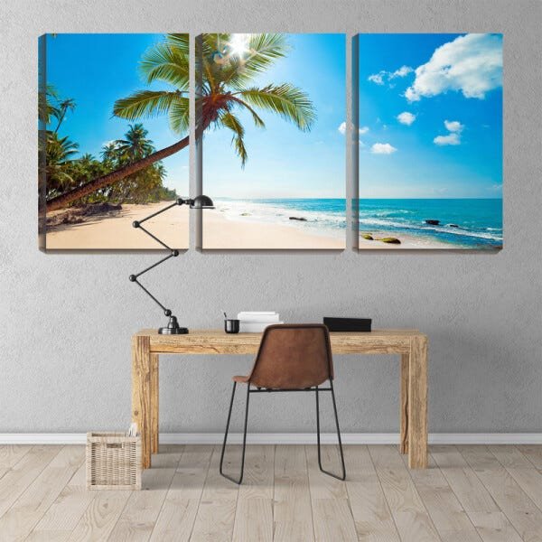 Quadro canvas 68x126 coqueiro na praia mansa - 1