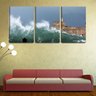 Quadro canvas 68x126 ondas revoltas no forte - 1