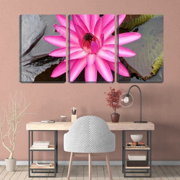 Quadro canvas 68x126 flor de vitória régia - 2