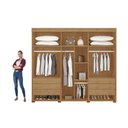 Ver imagem 2 de Guarda Roupa Casal 6 Portas e 6 Gavetas C/ Pés Linea Naturale/off White - Rufato