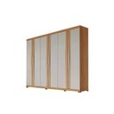 Ver imagem 3 de Guarda Roupa Casal 6 Portas e 6 Gavetas C/ Pés Linea Naturale/off White - Rufato