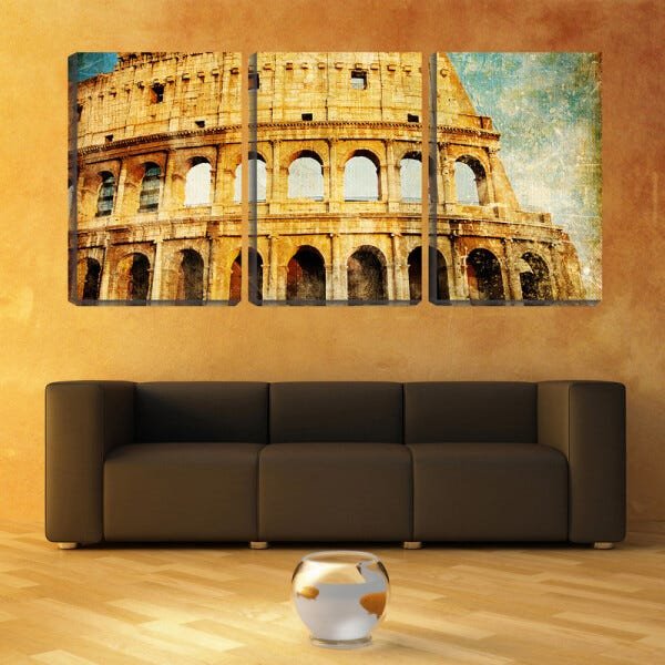 Quadro canvas 68x126 janelas vintage do Coliseu - 2