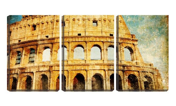 Quadro canvas 68x126 janelas vintage do Coliseu - 1