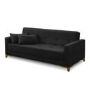 Ver imagem 2 de Sofá Cama 3 Lugares 2,00m Agnes Suede Preto Adonai Estofados