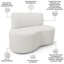 Ver imagem 4 de Sofá 2 Lugares 140cm Orgânico para Sala de Estar Living Larissa L02 Bouclê Branco - Lyam Decor