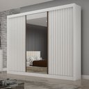 Ver imagem 4 de Guarda Roupa Casal 3 Portas São Paulo Gold Branco Ripado com Espelho - Leifer
